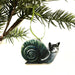 snail cat wood ornament