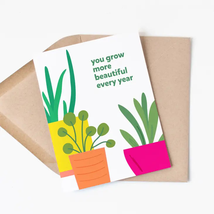 You grow more beautiful every year greeting card