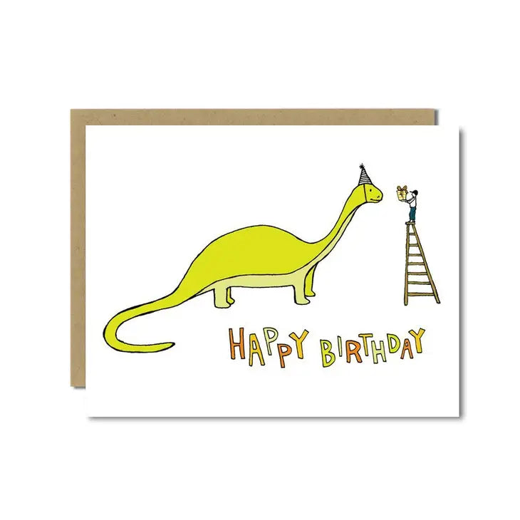 Happy Birthday greeting card with dinosaur
