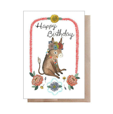 Happy Birthday Donkey Greeting Card