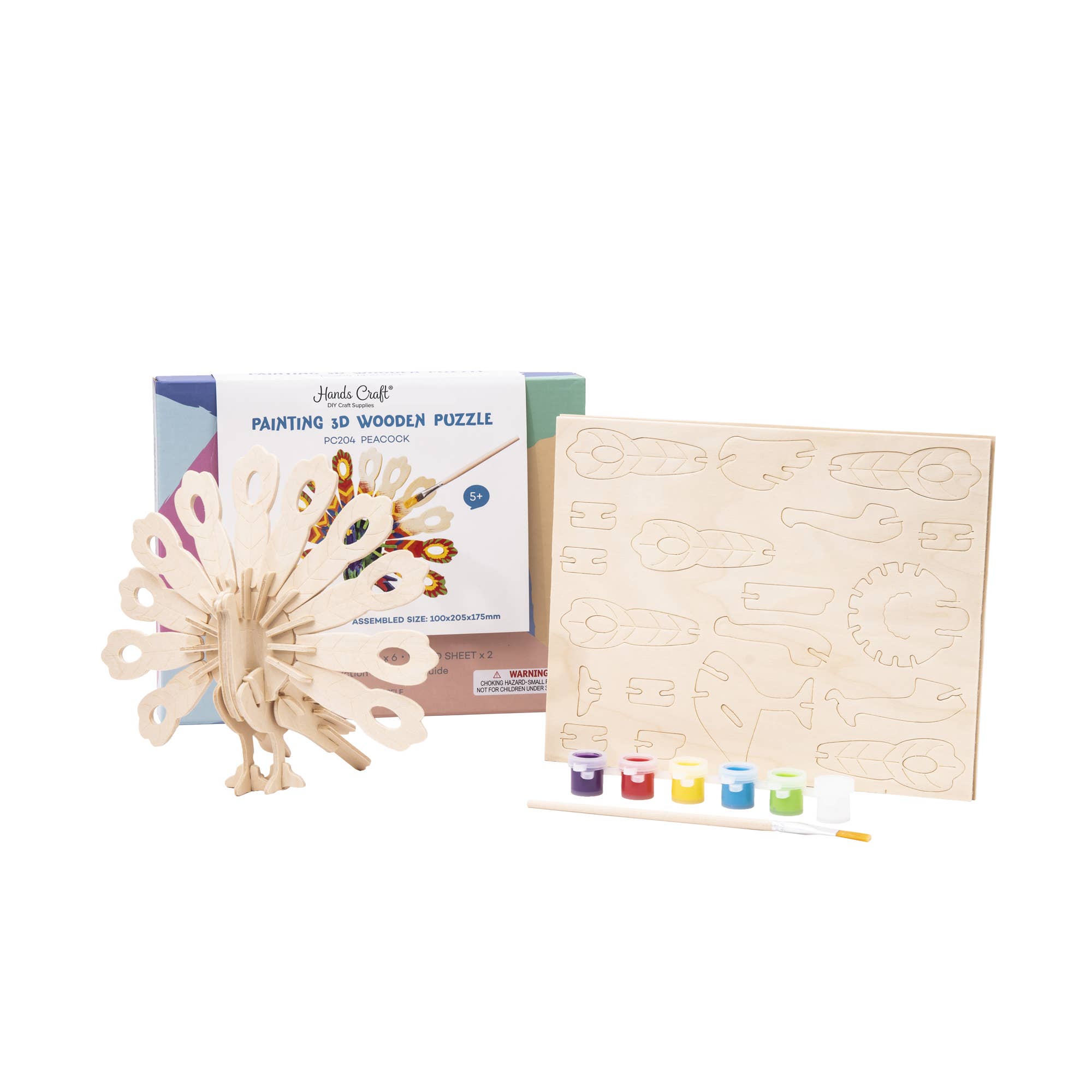 3D Wooden Puzzle with Paint Kits- Butterfly, Lion, Unicorn, Flamingo, Carousel