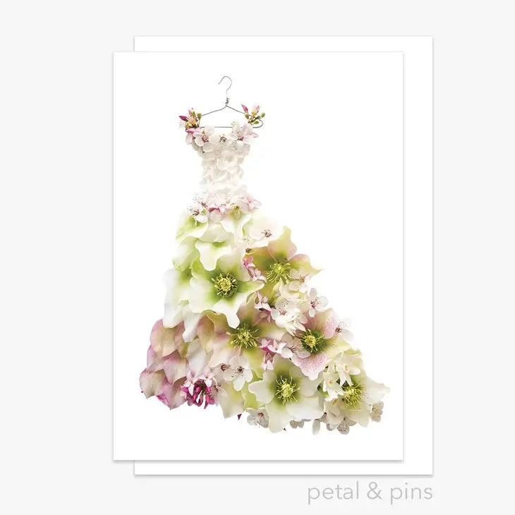 white and purple petals blank greeting card