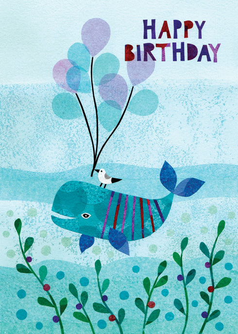Happy Birthday whale Greeting card