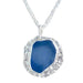 blue sea glass silver necklace
