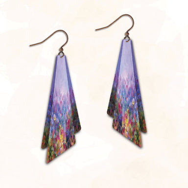 floral triangle earrings