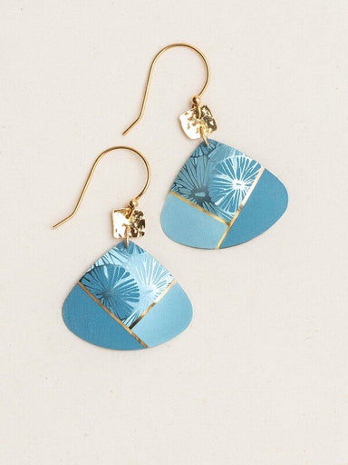 blue sunburst gold earrings