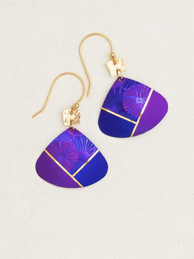 purple sunburst gold earrings