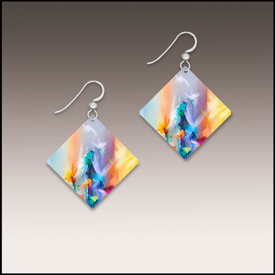 painted square earrings