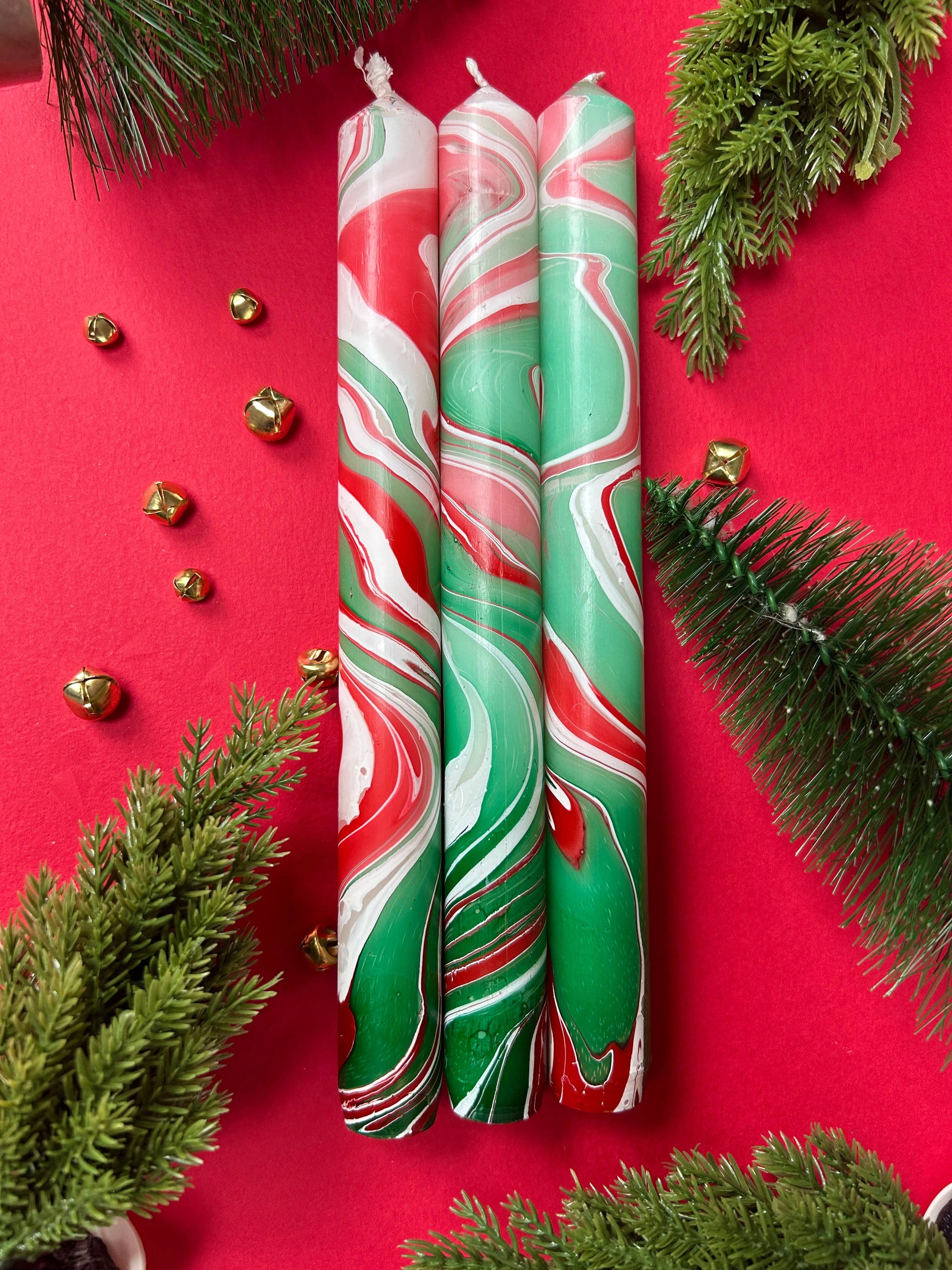 Holiday Marbled Candle