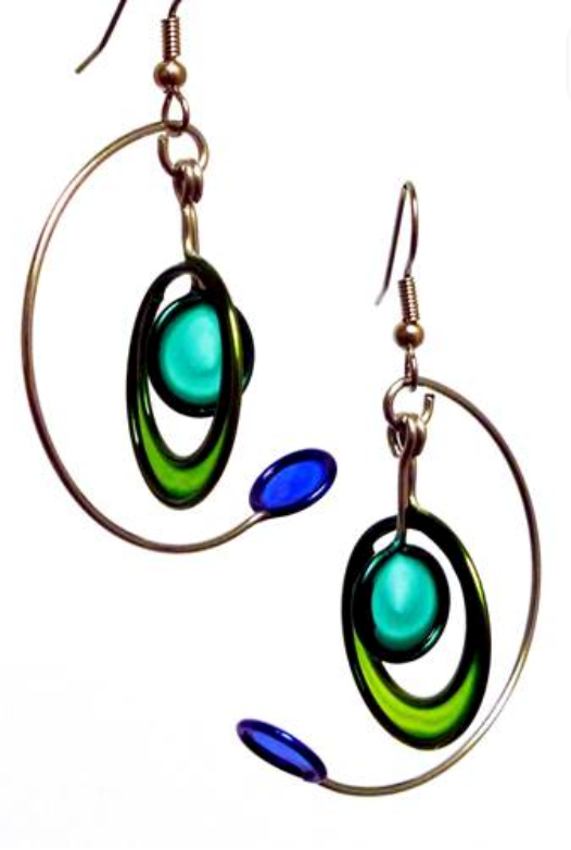 blue dot earrings
