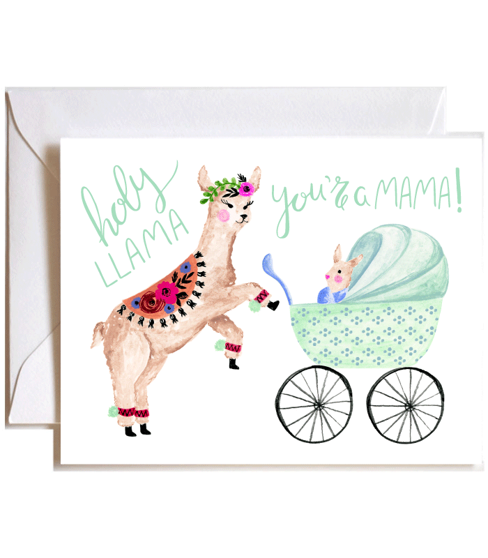 Holy Llama you're a mama greeting card