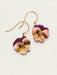 purple blue flower earrings