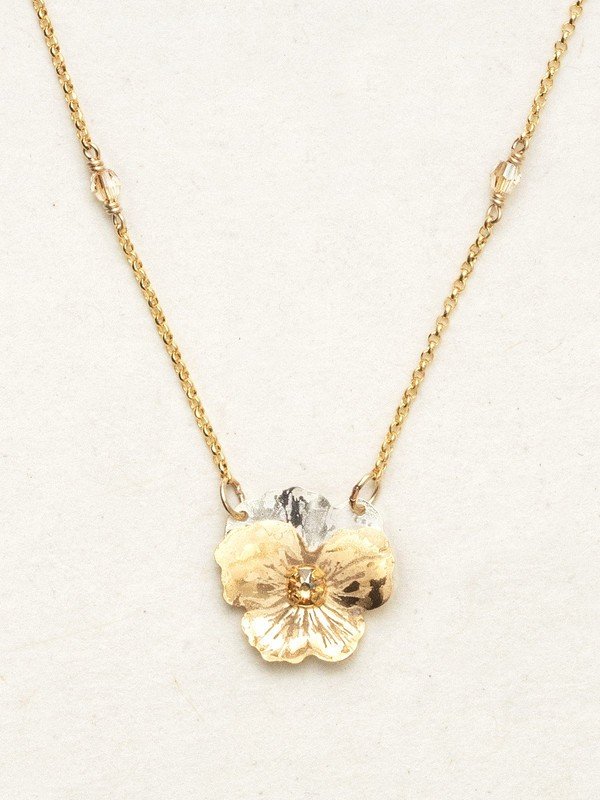 gold and silver flower necklace