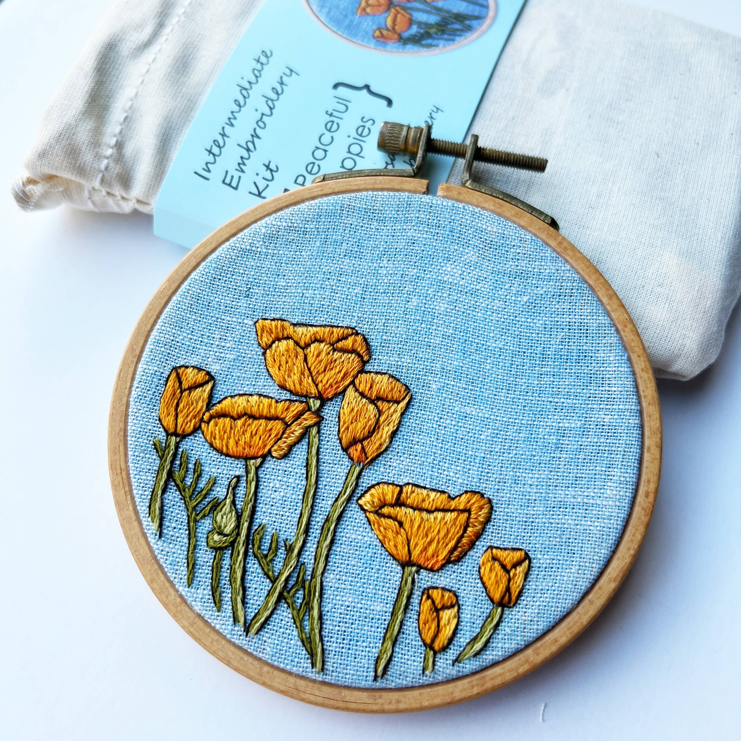 Poppy embroidery kit