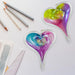 Glass colored hearts