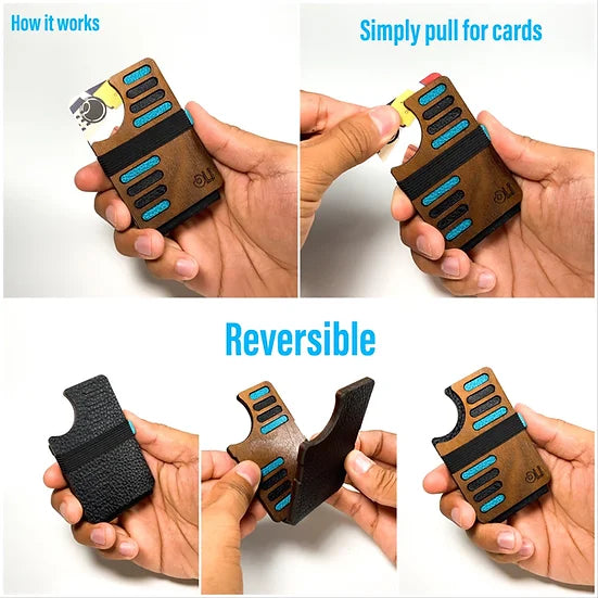 reversible wood card holder