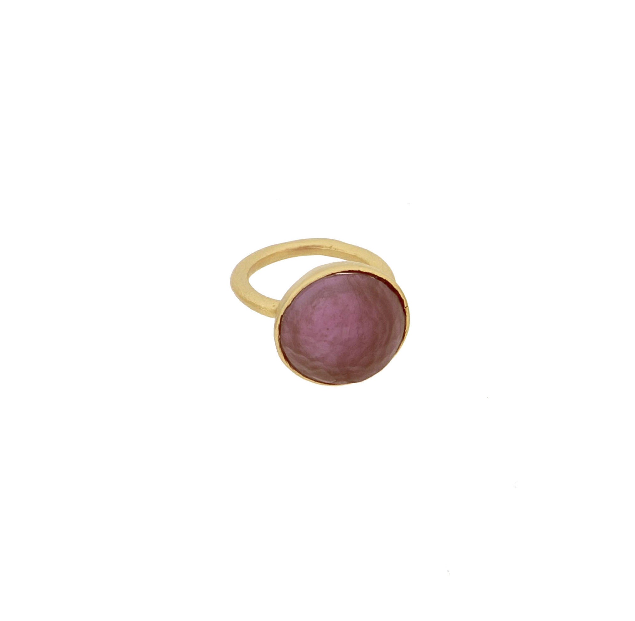 24k gold ring with purple glass