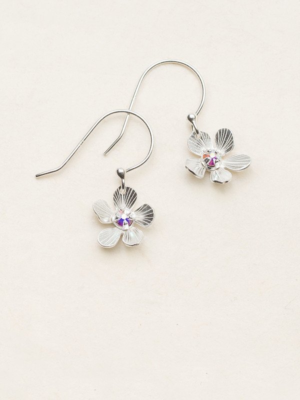 Swarovski flower silver earrings