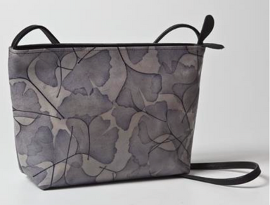 grey leather crossbody bag