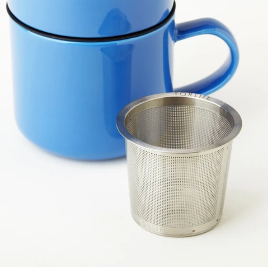 blue 14oz tea for one with infuser