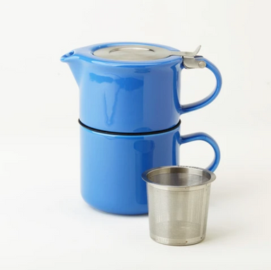 blue 14oz tea for one with infuser