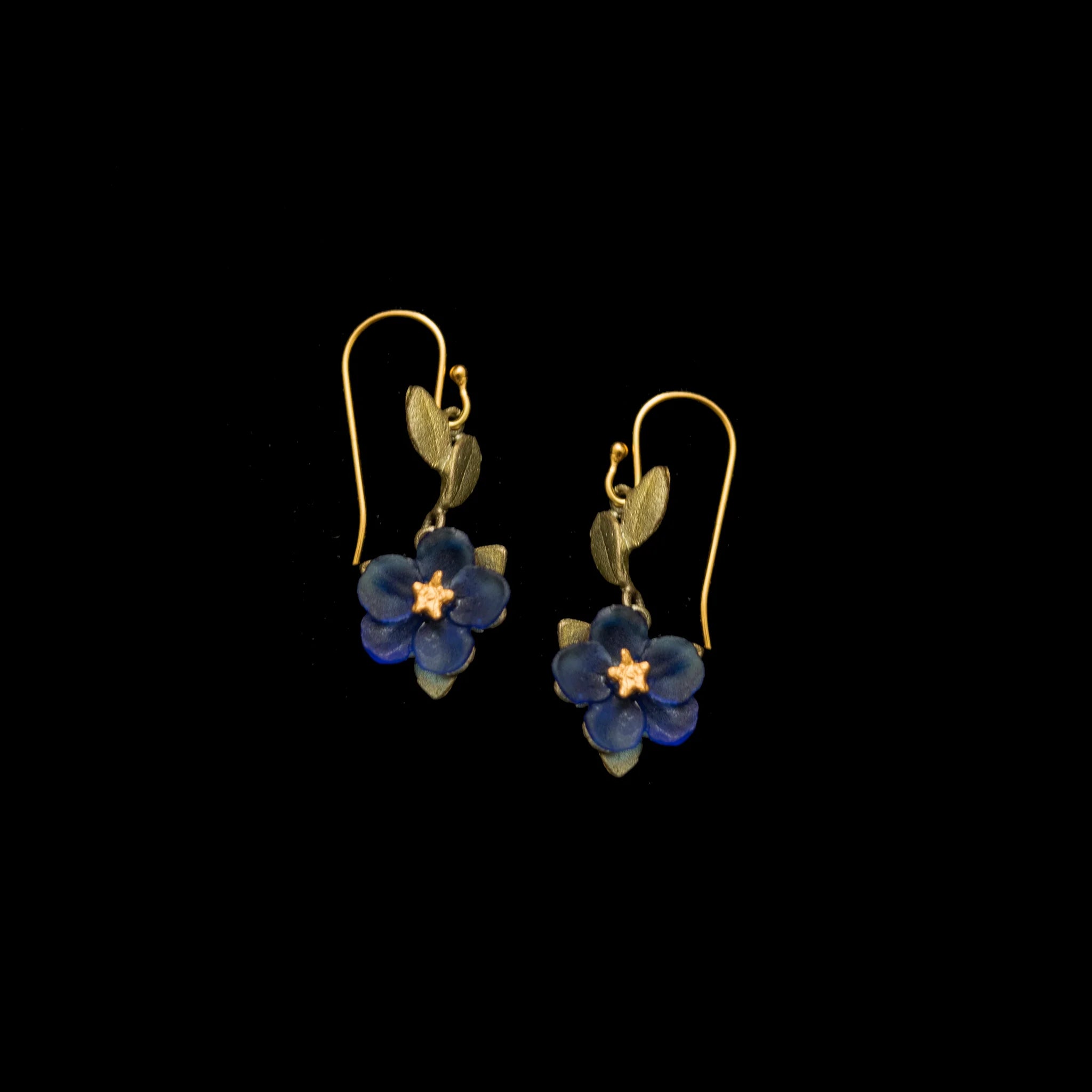 blue violet drop earrings
