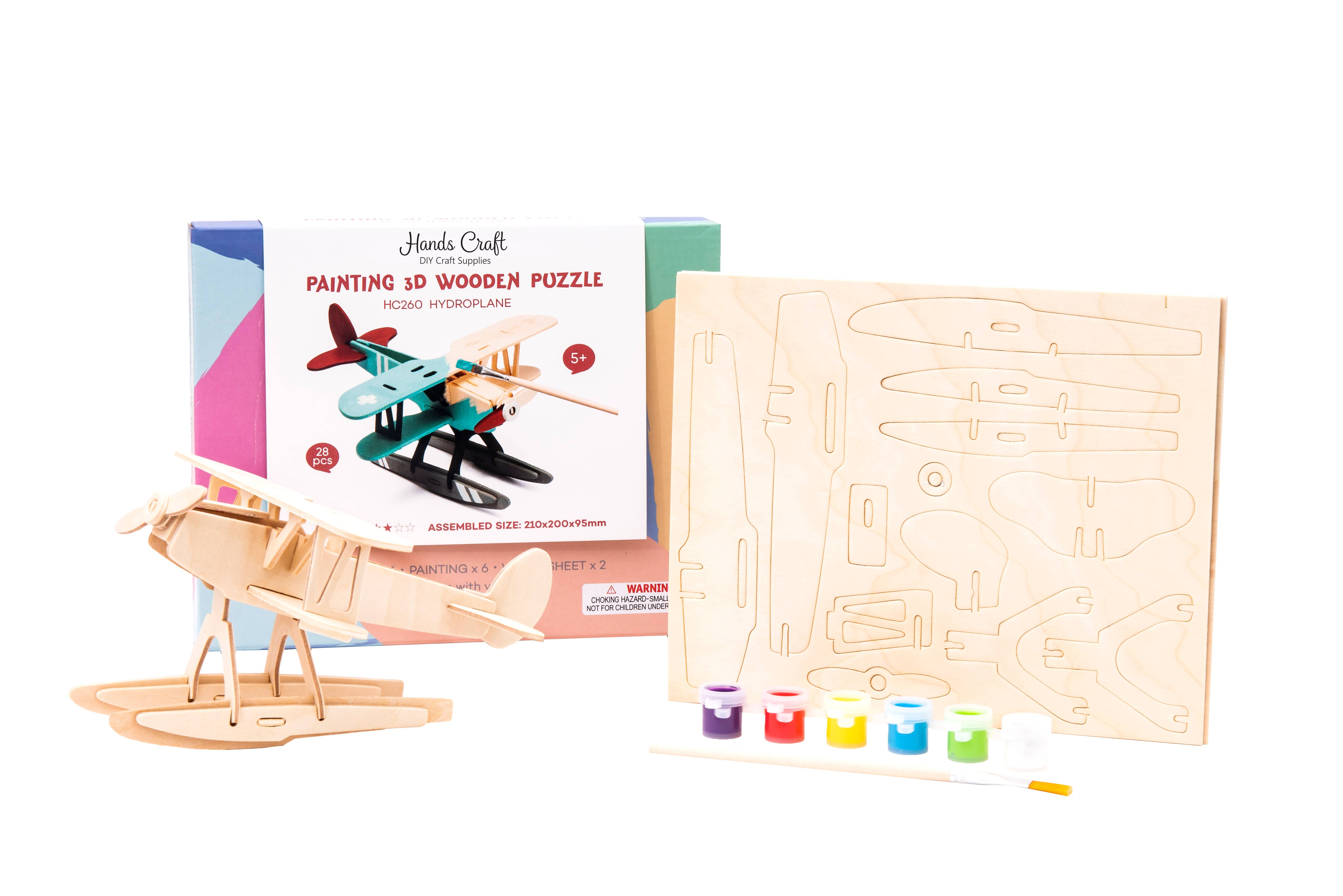 3d wooden plane puzzle