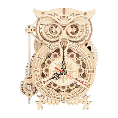 3d puzzle wooden owl clock