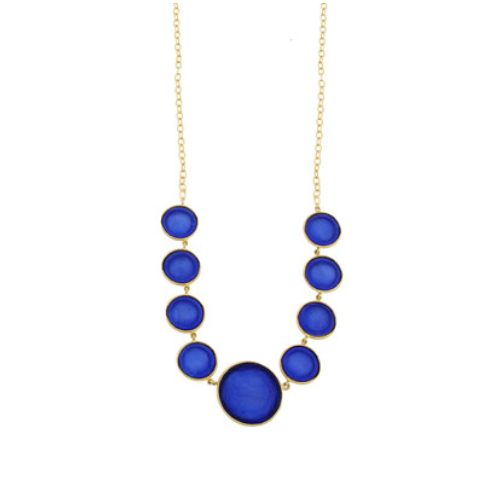 blue glass beaded necklace