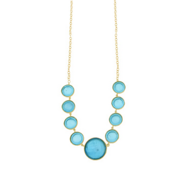 aqua glass beaded necklace