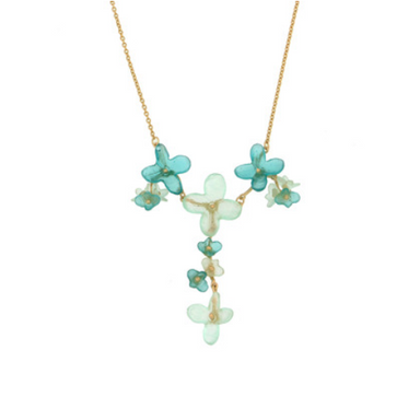 gold drop flower necklace