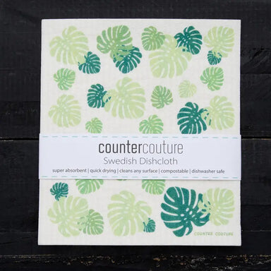 monstera counter couture dishcloth