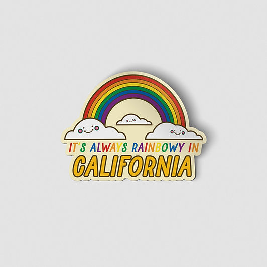 its always rainbowy in california sticker