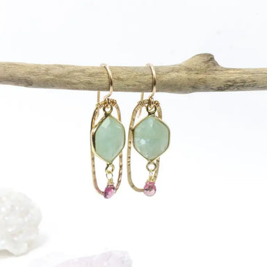 Aqua gemstone earrings