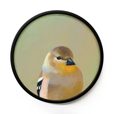 round wood bird print
