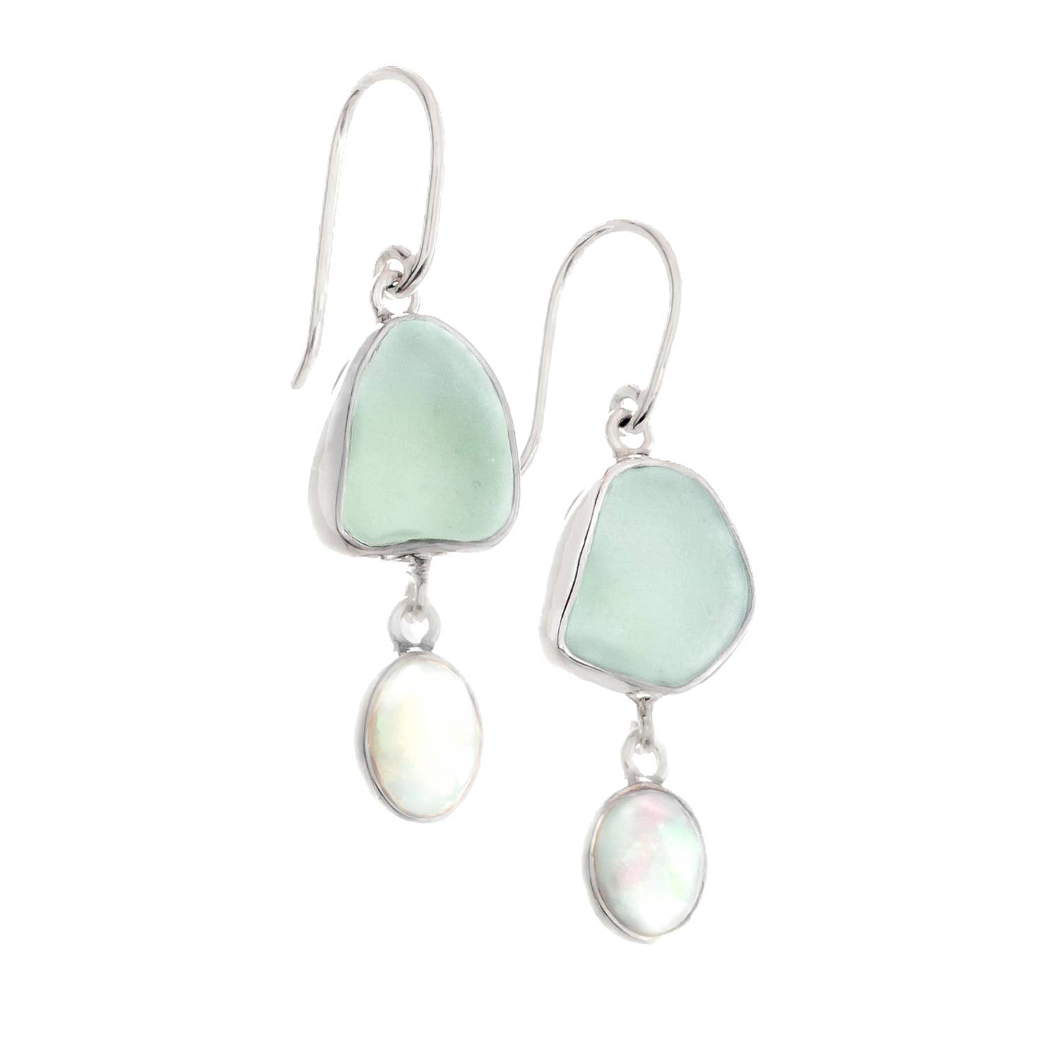 sea glass opal earrings