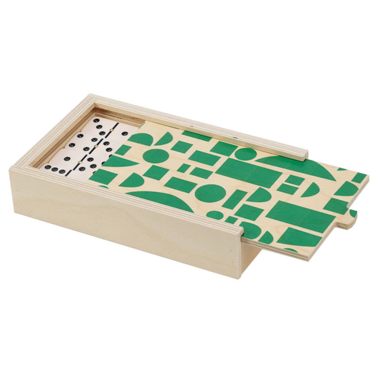 dominoes in a hand painted wood box