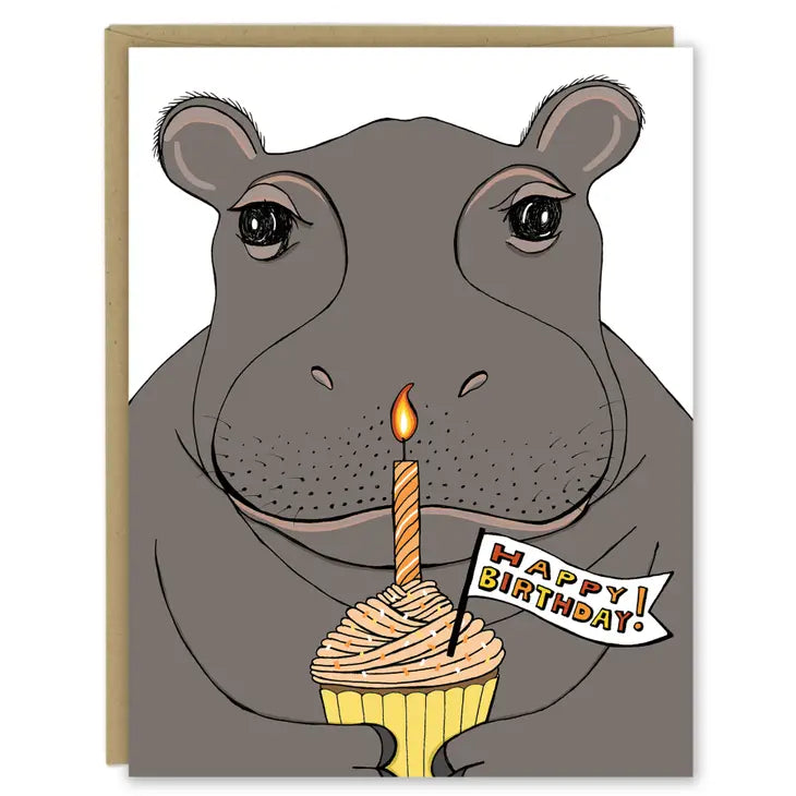 Happy Birthday Hippo greeting card