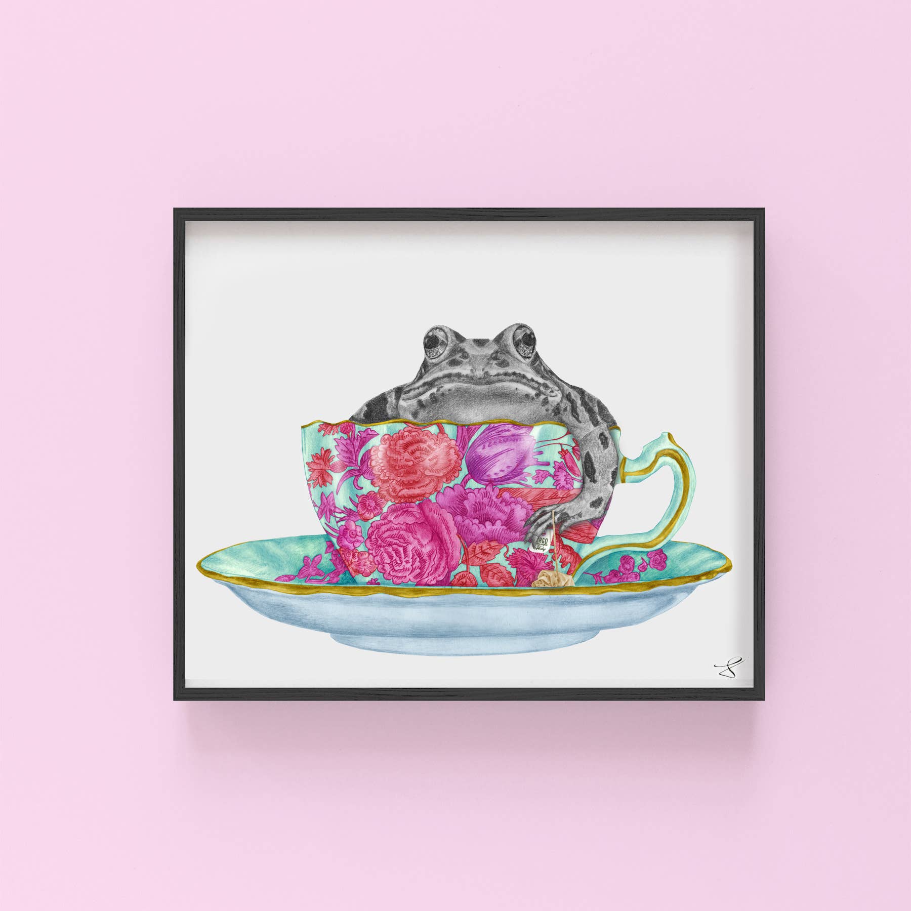 leopard frog framed art print