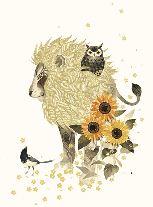 Artistic lion greeting cards