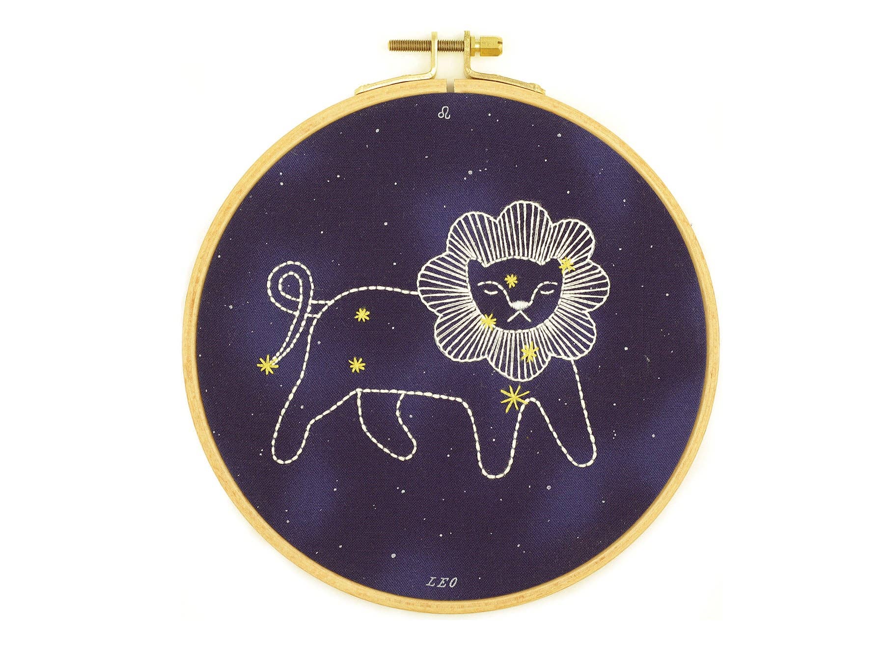Leo embroidery hoop kit