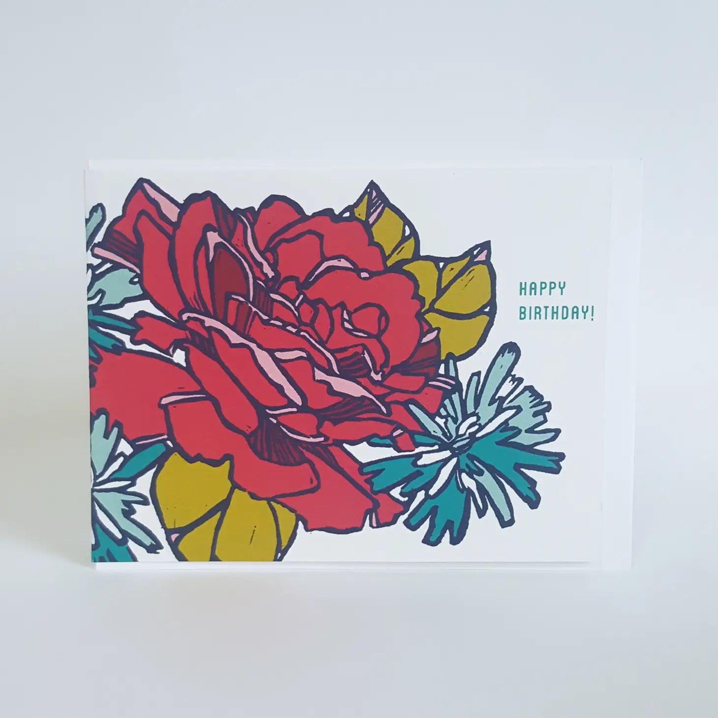 Happy Birthday flower greeting card