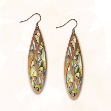 copper oval earrings