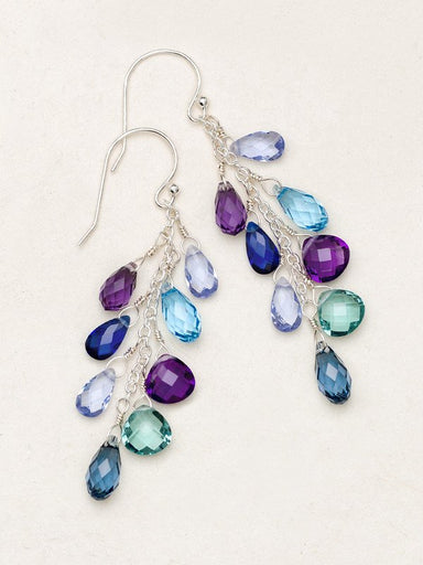 colorful glass cascade earrings