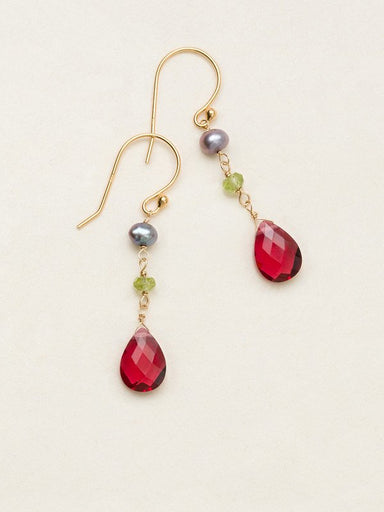 pearl and glass dangle earrings