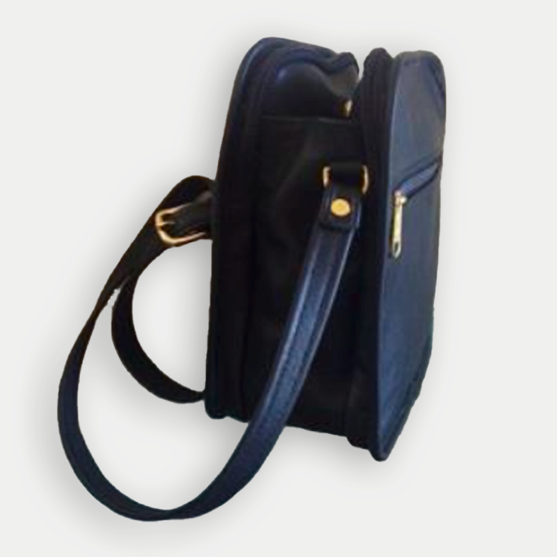 black leather purse