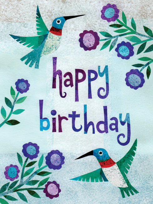 Happy Birthday hummingbird Greeting card