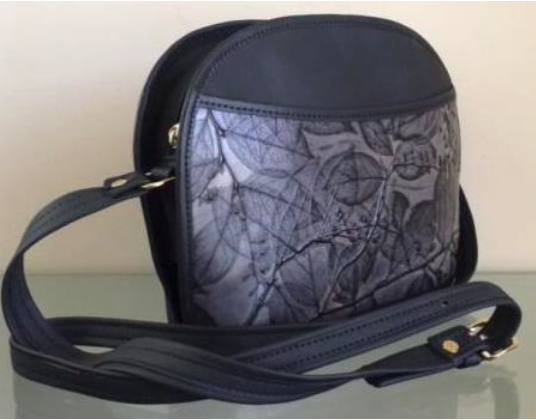 grey leather purse