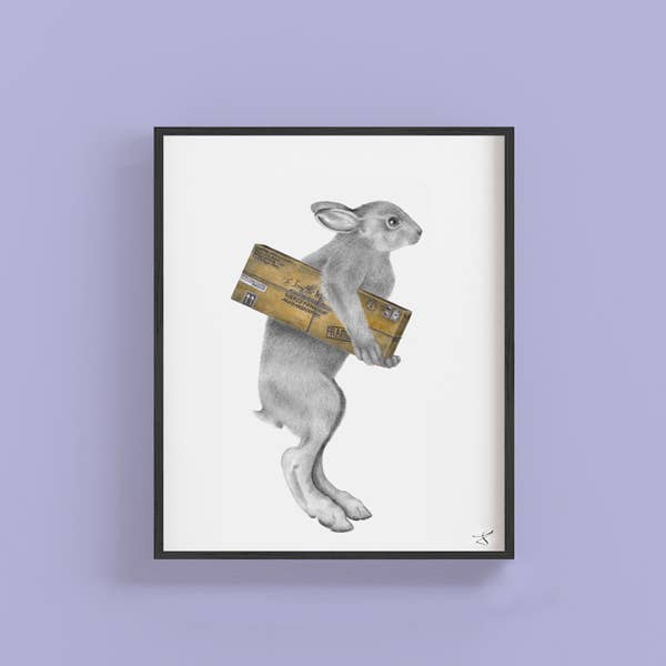 hare framed art print