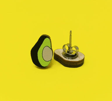 avocado wood earrings